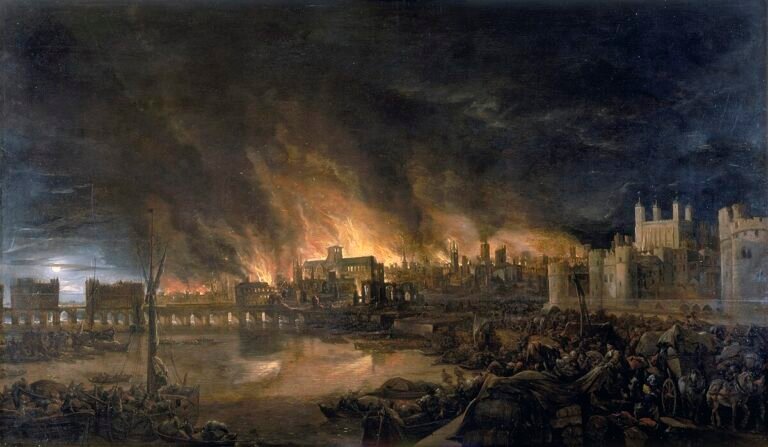 The Great Fire of London in 1666