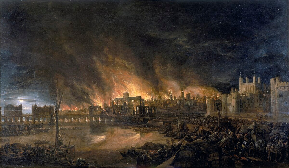 The Great Fire of London in 1666